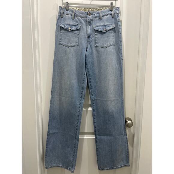 Stella McCartney 70’s Front Pocket Straight Leg High Rise Denim Jeans Sz 30 - Picture 2 of 6
